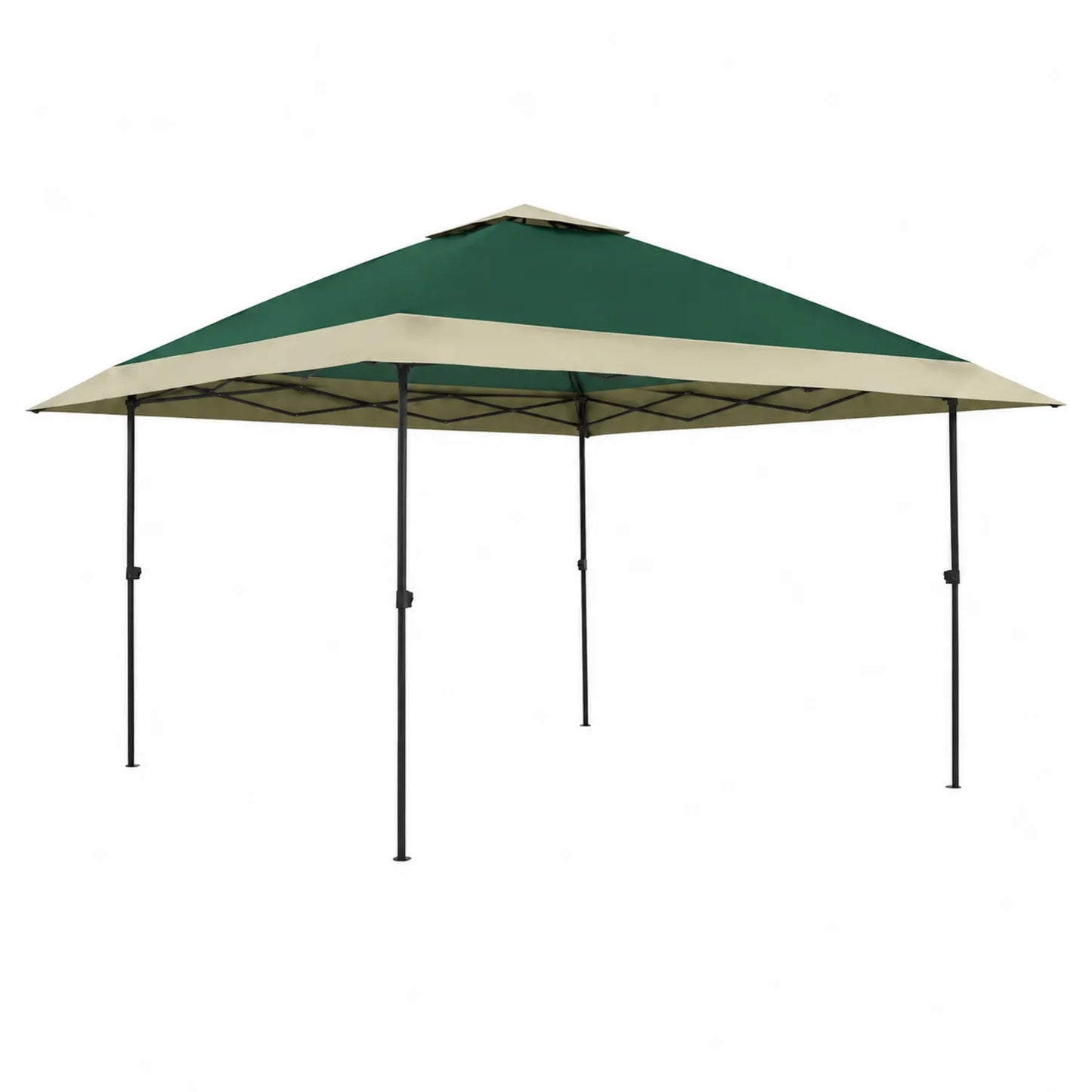 Tonnelle de jardin en acier et polyester Vert/Beige 3x3m