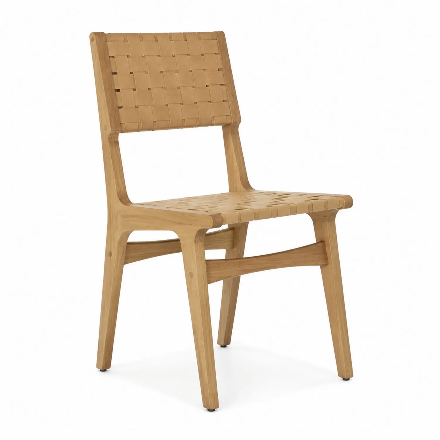 Chaise en Bois avec Assise Tissée en Sangle