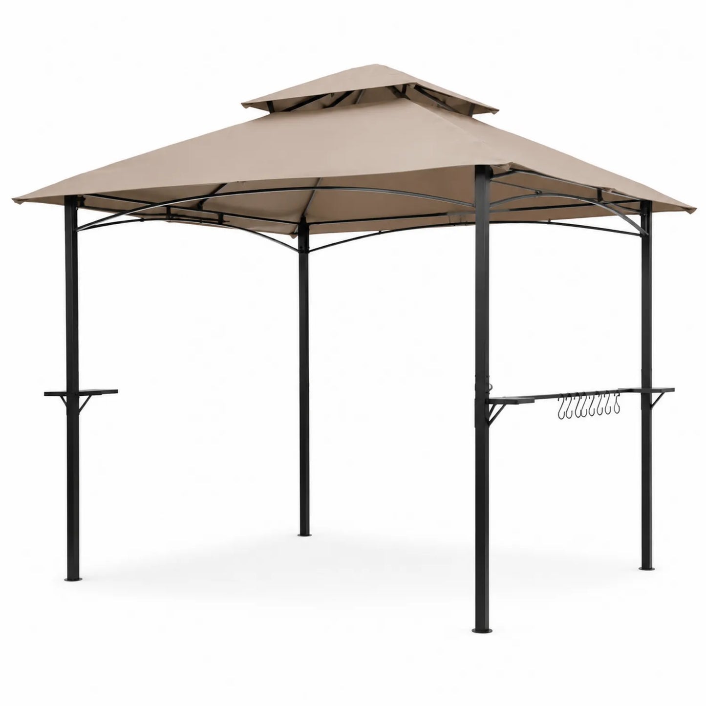 Tonnelle de Jardin en Acier et Polyester Beige 3x3 m