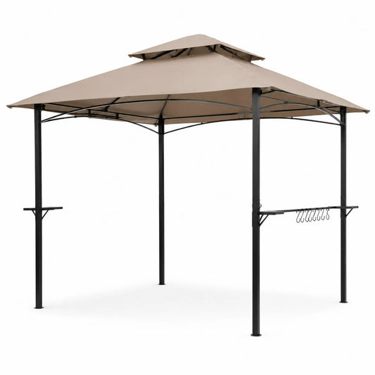 Tonnelle de Jardin en Acier et Polyester Beige 3x3 m