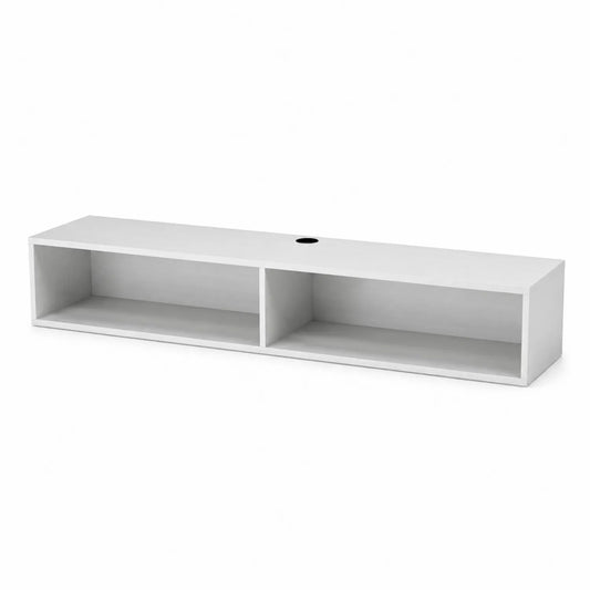Meuble TV mural blanc en bois avec 2 compartiments