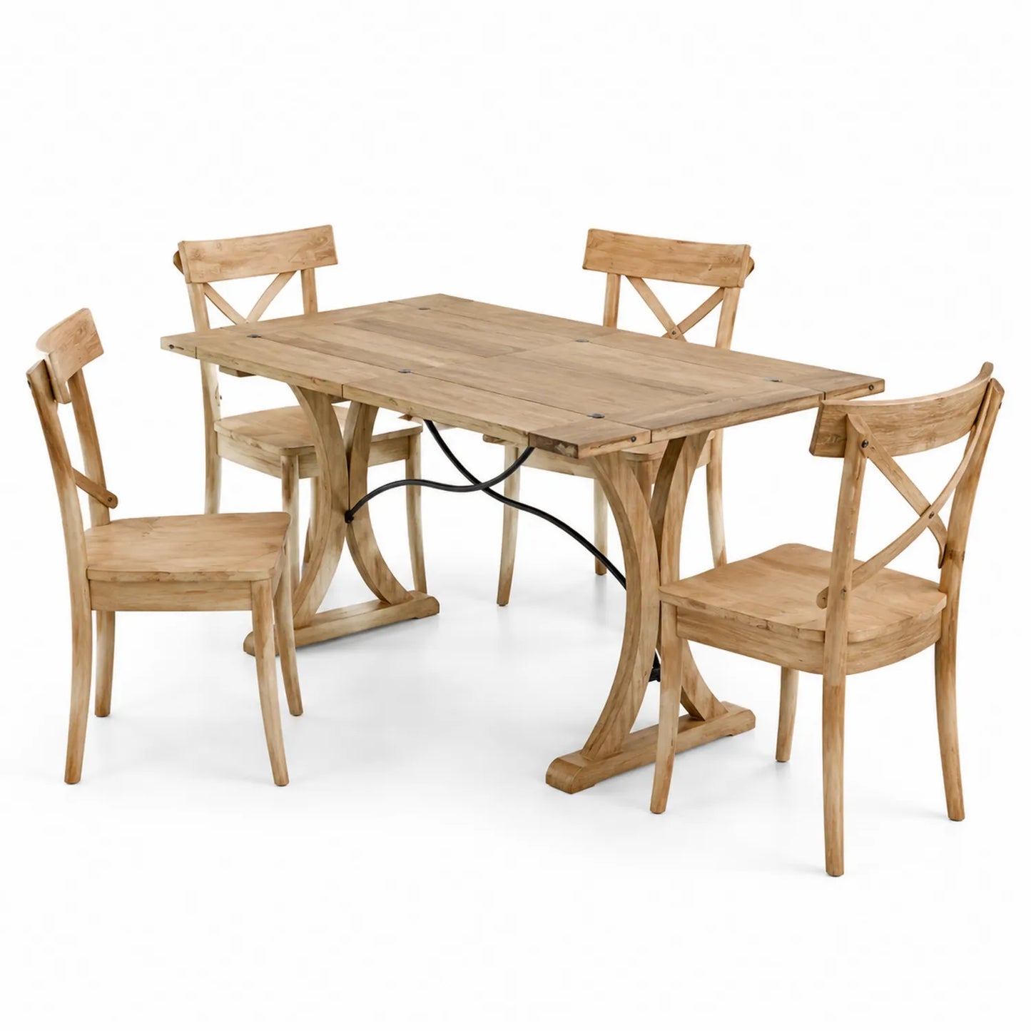 Ensemble table et chaises en bois massif