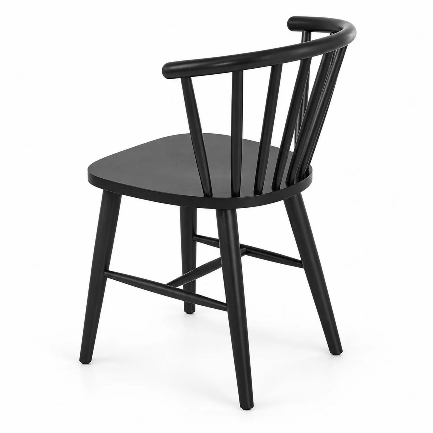 Chaise en bois noir avec dossier arrondi