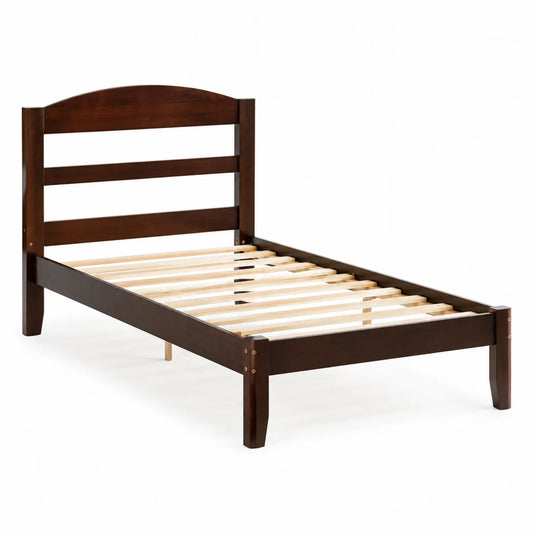 Lit simple en bois 90x190 cm Marron