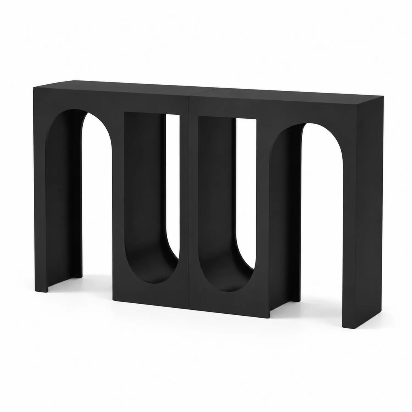Console en bois noir, 76 cm x 145 cm x 30 cm