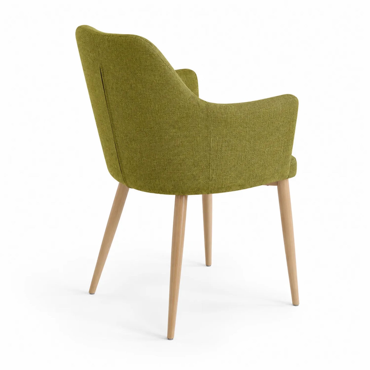Chaise en tissu avec pieds en bois Vert