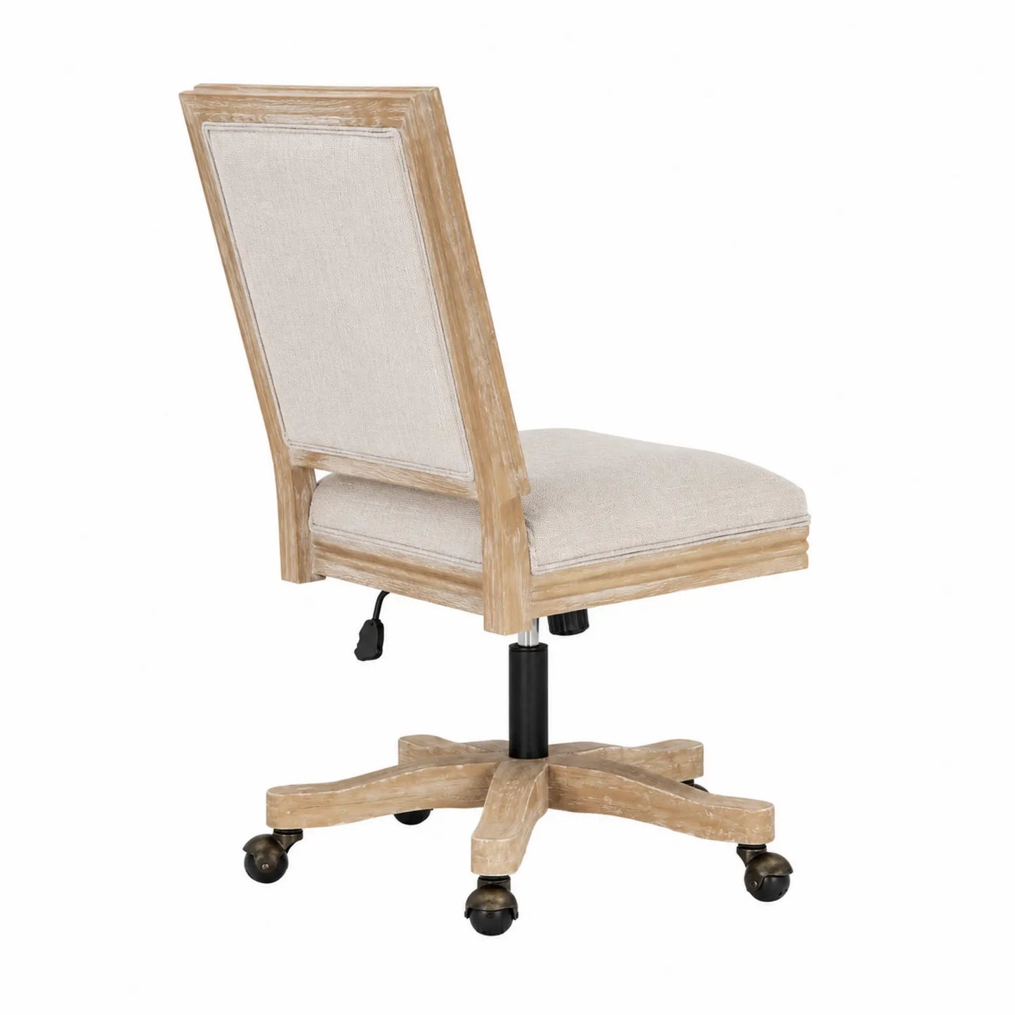 Chaise de bureau pivotante en bois et polyester beige